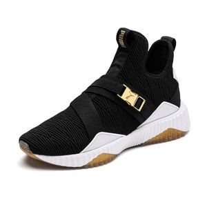 Puma Defy Mid Black and Gold Women’s Shoes - 8 US/6 UK